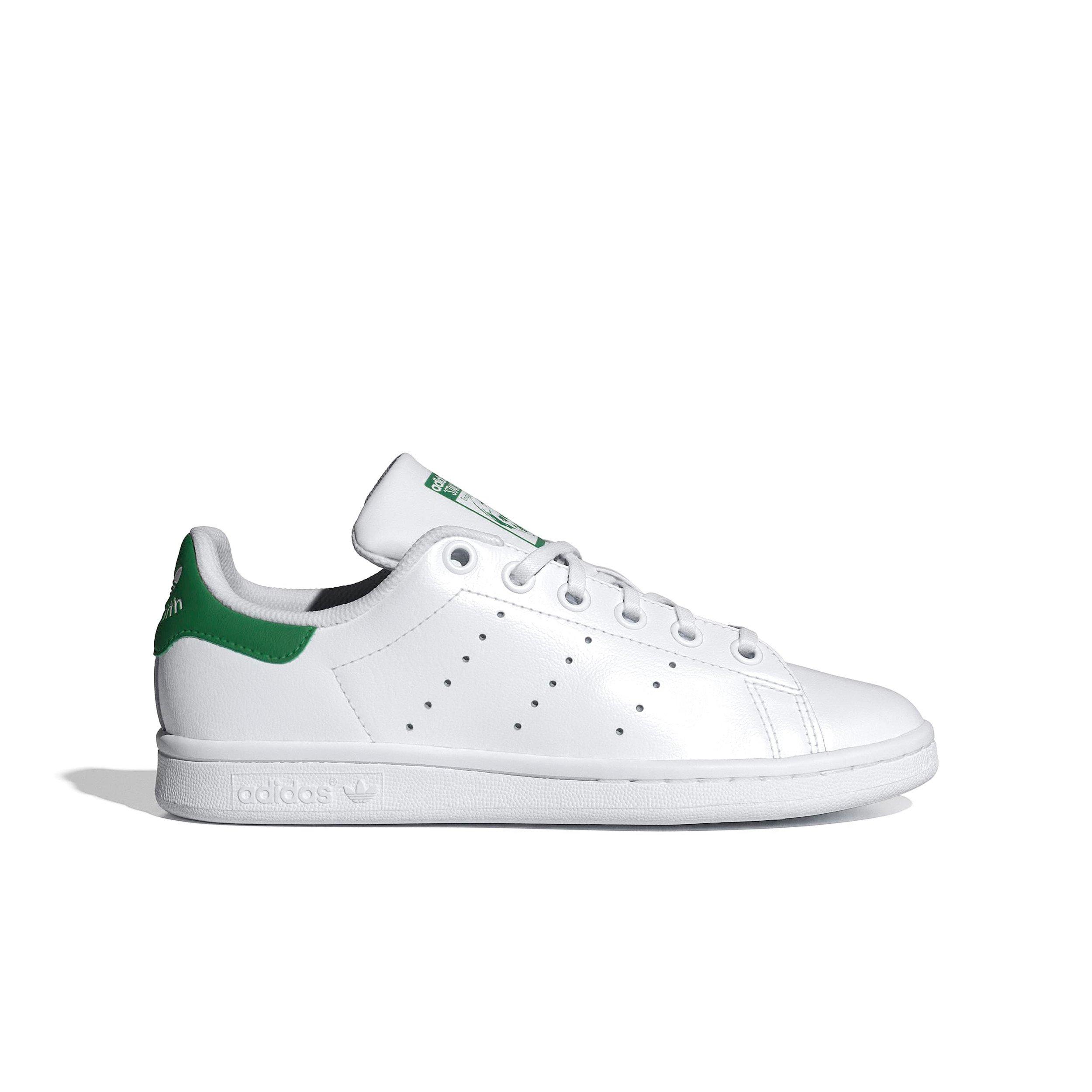 adidas Originals Stan Smith OG "White/Green" Grade School Boys' Shoe - WHITE